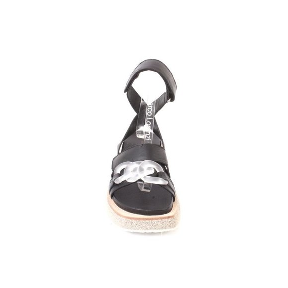 Laura Bellariva 7823 Black Leather Platform Strappy Sandals - Picture 7 of 8